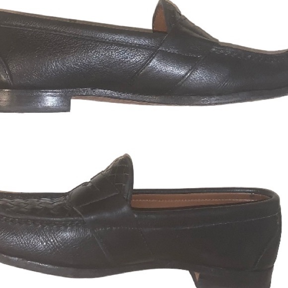 ALLEN EDMONDS men 12.5 IVANHOE black woven penny loafers dress shoes size 10 1/2 main image 11